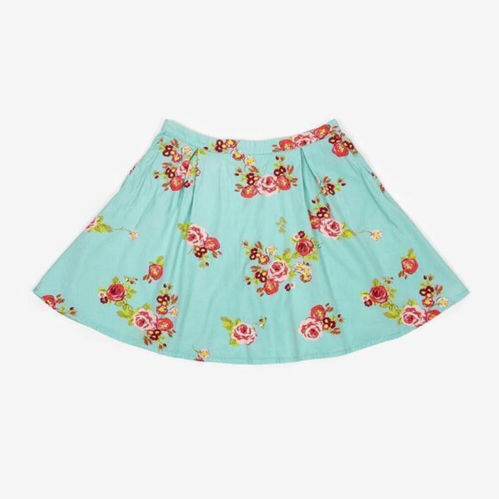 Matilda Jane Natural Beauty Skirt Size XL Floral Cotton Blend‎ Pleated Summer